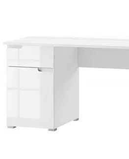 Psací stoly Szynaka Psací stůl Selene 120 cm bílý lesk/mat