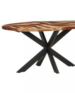 Jídelní stoly Jídelní stůl akácie / černá Dekorhome 140x80x75 cm