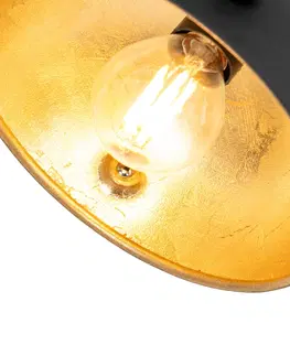 Listove osvetleni Průmyslový 1-fázový kolejnicový reflektor černý se zlatým vnitřkem - Magnax
