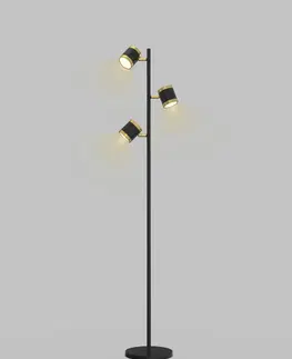 LED stojací lampy WOFI Stojací lampa Toulouse 1x 21W LED 2350lm 3000K černá + zlatá 3003-304S
