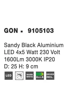 LED bodová svítidla NOVA LUCE bodové svítidlo GON černý hliník LED 4x5W 230V 3000K IP20 9105103
