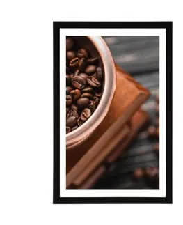 S kuchyňským motivem Plakát s paspartou vintage mlýnek na kávu