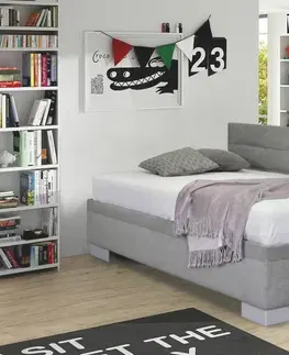 s úložným prostorem Čalouněná postel Niobe s bočním čelem a úložným prostorem, 200x200 cm