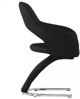 Židle Jídelní židle 4 ks umělá kůže / chrom Dekorhome Černá