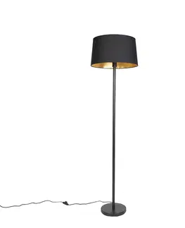 Stojaci lampy Moderní stojací lampa černá s černým odstínem 45 cm - Simplo