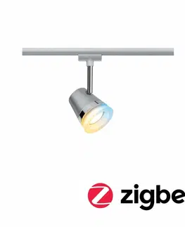 Chytré osvětlení PAULMANN Smart Home Zigbee URail spot Cone matný chrom 1x5W GU10 stmívatelné nastavitelná bílá 955.26