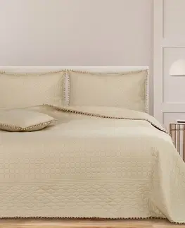 Přikrývky AmeliaHome Přehoz na postel Meadore béžová, 220 x 240 cm