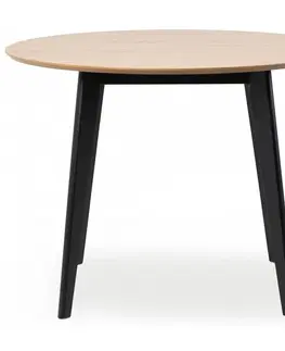 Jídelní stoly Actona Kulatý jídelní stůl Roxby 105 cm hnědý/černá