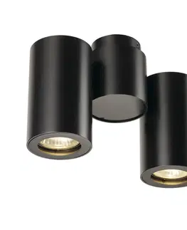 Moderní bodová svítidla SLV BIG WHITE ENOLA_B, nástěnné a stropní svítidlo, dvě žárovky, QPAR51, černé, max. 100 W 151830