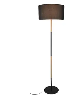 Stojací lampy se stínítkem ACA Lighting Textile stojanové svítidlo OD6508FBK