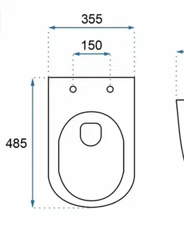 Záchody LAUFEN Rámový podomítkový modul CW1 SET s bílým tlačítkem + WC REA CARLO MINI RIMLESS ČIERNY MAT + SEDADLO H8946600000001BI MM1