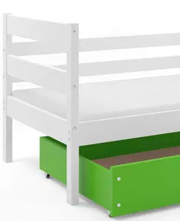 Postele BMS Dětská jednolůžková postel ERYK | bílá Barva: bílá / zelená, Rozměr: 190 x 80 cm