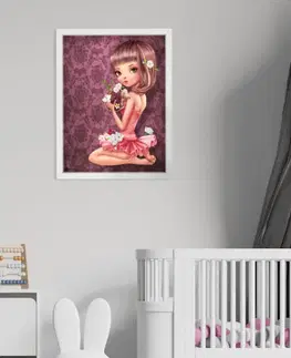 Obrazy do dětského pokoje Obraz na zeď - Dívka s malým ježkem