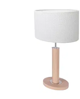 Lampy   7017400111557 - Stolní lampa MERCEDES 1xE27/40W/230V dub 