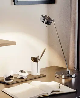 Stolní lampy Knapstein Dvoukloubová stolní lampa LED Elegance, chrom