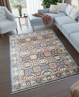 Vintage koberce Modrý orientální koberec v marockém stylu Šířka: 120 cm | Délka: 170 cm