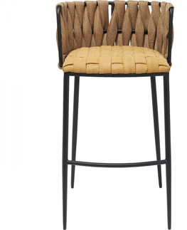 Barové židle KARE Design Hnědá polstrovaná barová židle Cheerio