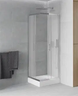 Sprchové vaničky MEXEN/S Rio čtvercový sprchový kout 70 x 70 cm, dekor/mráz, chrom + vanička Rio, 860-070-070-01-30-4510