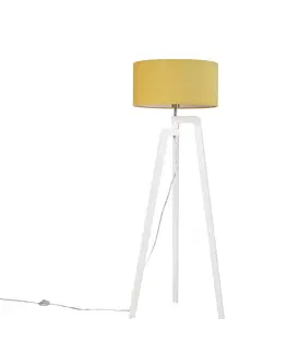 Stojaci lampy Moderní stojací lampa bílá s odstínem kukuřice 50 cm - Puros