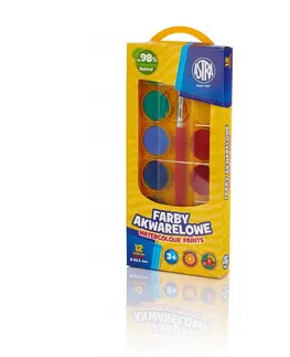 Hračky ASTRA - Vodové barvy se štětcem průměr 23,5mm 12 barev, 302118001