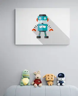 Dětské obrazy Obraz modrý robot na bílém pozadí