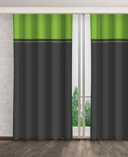 Hotové závěsy Šedě zelený dekorační závěs do obýváku