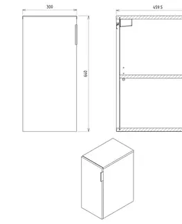 Koupelnový nábytek SAPHO CIRASA skříňka spodní dvířková 30x64x46cm, pravá/levá, bílá lesk