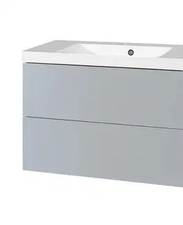 Koupelnový nábytek MEREO Aira, koupelnová skříňka s umyvadlem z litého mramoru 81 cm, šedá CN731M