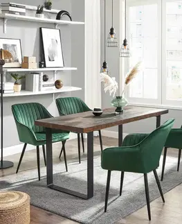Židle SONGMICS Čalouněné jídelní křeslo Kora zelené