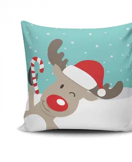 Polštáře Hanah Home Vánoční dekorační polštář se sobem KALA 43x43 cm