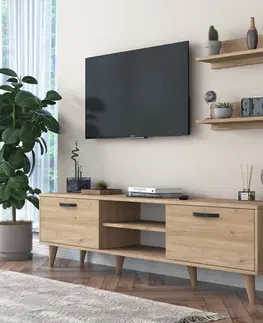 Obývací stěny a sestavy nábytku Televizní stěna M48 ořech
