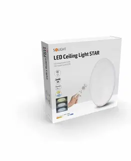 LED stropní svítidla Solight LED stropní světlo Star, kulaté, 24W,1440lm, dálkové ovládání, 37cm WO763