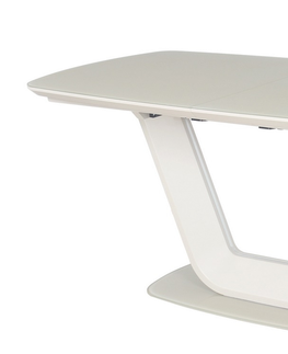 Jídelní stoly Rozkládací jídelní stůl IBANE 160x90 cm, krémový