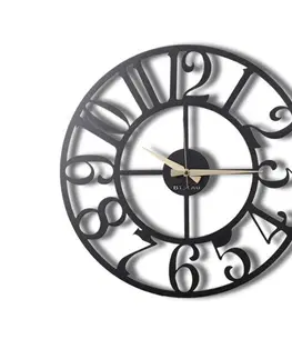 Hodiny Wallity Dekorativní nástěnné hodiny Murko 50 cm černé