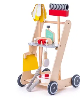 Dřevěné hračky Woody Úklidový vozík, 32 x 35 x 61 cm
