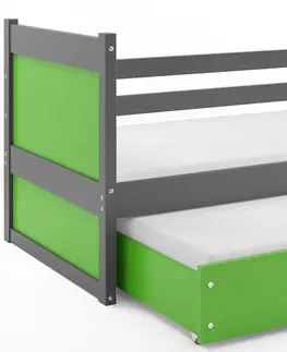Postele BMS Dětská postel s přistýlkou RICO 2 | šedá 80 x 190 cm Barva: Zelená