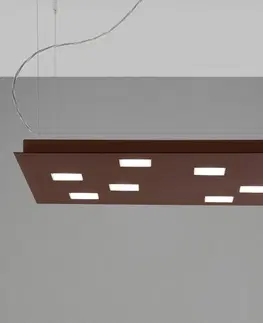 Závěsná světla Fabbian Fabbian Quarter - hnědé závěsné světlo LED 7zdr