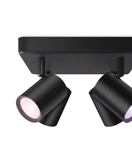Moderní bodová svítidla WiZ Imageo bodové LED svítidlo 4x GU10 4,9W 345lm 2200-6500K RGB IP20, černé