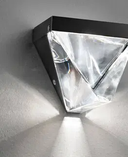 Nástěnná svítidla Fabbian Fabbian Tripla nástěnné světlo LED křišťál antra