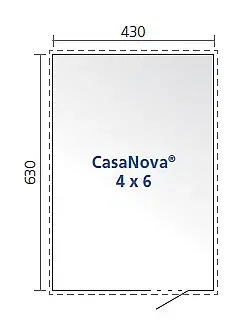 CASANOVA Biohort Zahradní domek BIOHORT CasaNova 430 x 630 (stříbrná metalíza) orientace dveří vpravo