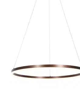 Zavesna svitidla Designové závěsné svítidlo bronzové 80 cm včetně LED 3-stupňově stmívatelné - Anello