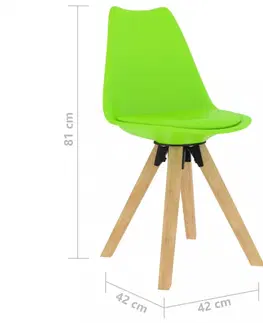Židle Jídelní židle 2 ks plast / umělá kůže / buk Dekorhome Oranžová