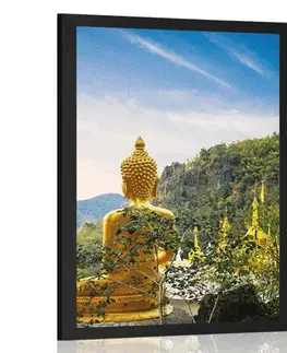 Feng Shui Plakát pohled na zlatého Buddhy