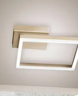 Stropní svítidla Fabas Luce LED stropní světlo Bard, 27x27cm, matná zlatá