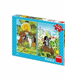 Puzzle Dino Puzzle Krtek 2x48 dílků 18x26cm v krabici 27x19x4cm