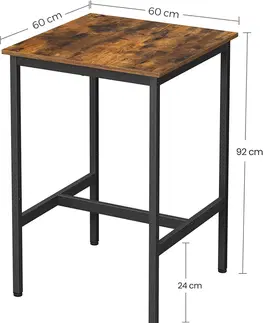 Barové stolky Barový stůl Vasagle Gienne hnědý