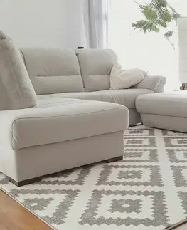 Koberce a koberečky Dywany Lusczow Kusový koberec SKETCH PATRICK bílý / šedý - čtverce, velikost 160x220