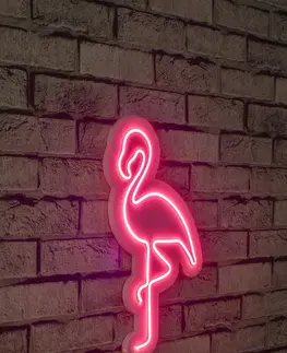 Bytové doplňky a dekorace Hanah Home Nástěnná neonová dekorace Flamingo růžová