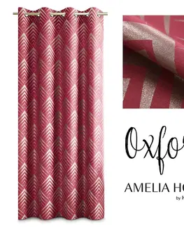 Záclony Závěs AmeliaHome Oxford Pira růžový, velikost 140x250