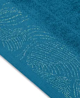 Ručníky AmeliaHome Sada 3 ks ručníků BELLIS klasický styl tmavě modrá, velikost 50x90+70x130
